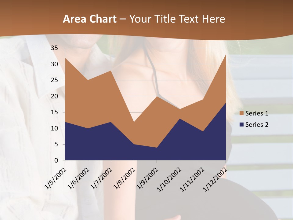 Happy Beautiful Pregnant Woman And Her Husband, Outdoors PowerPoint Template