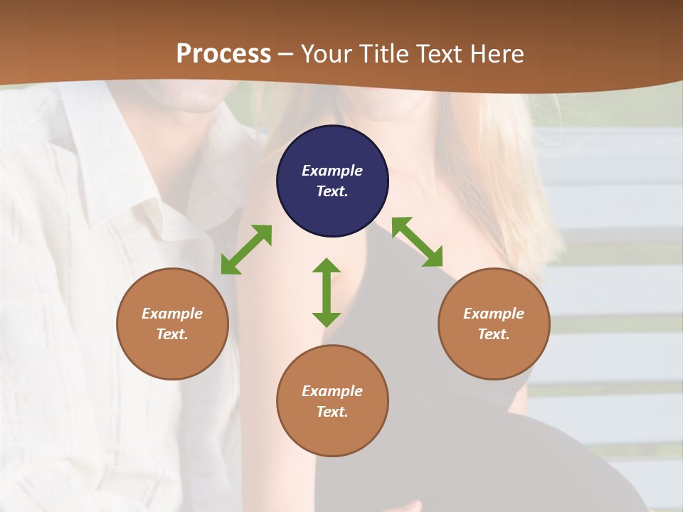 Happy Beautiful Pregnant Woman And Her Husband, Outdoors PowerPoint Template