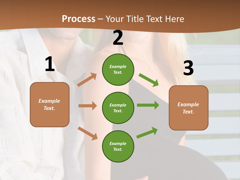 Happy Beautiful Pregnant Woman And Her Husband, Outdoors PowerPoint Template