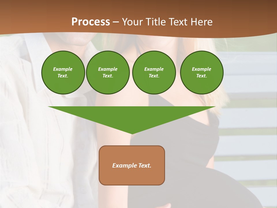 Happy Beautiful Pregnant Woman And Her Husband, Outdoors PowerPoint Template