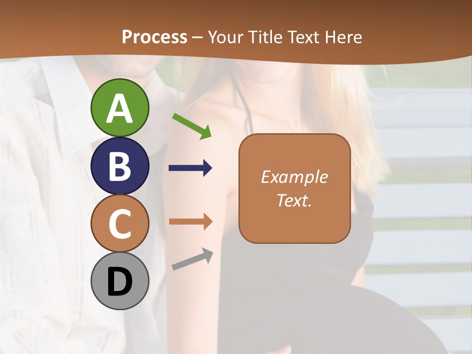 Happy Beautiful Pregnant Woman And Her Husband, Outdoors PowerPoint Template