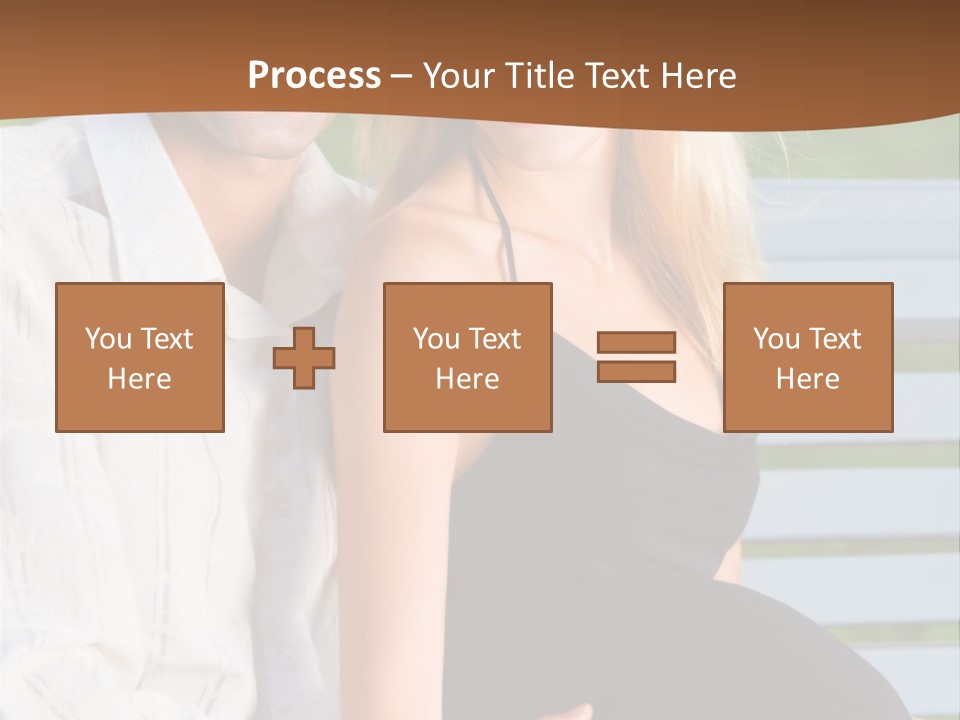 Happy Beautiful Pregnant Woman And Her Husband, Outdoors PowerPoint Template