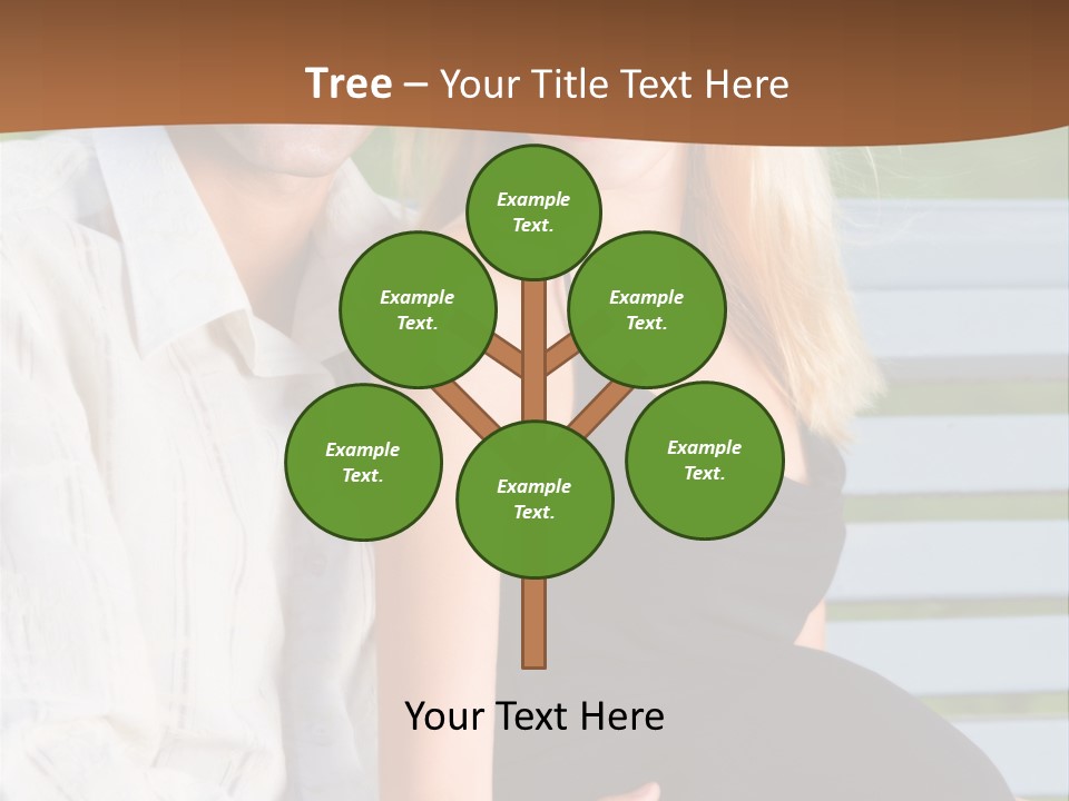 Happy Beautiful Pregnant Woman And Her Husband, Outdoors PowerPoint Template