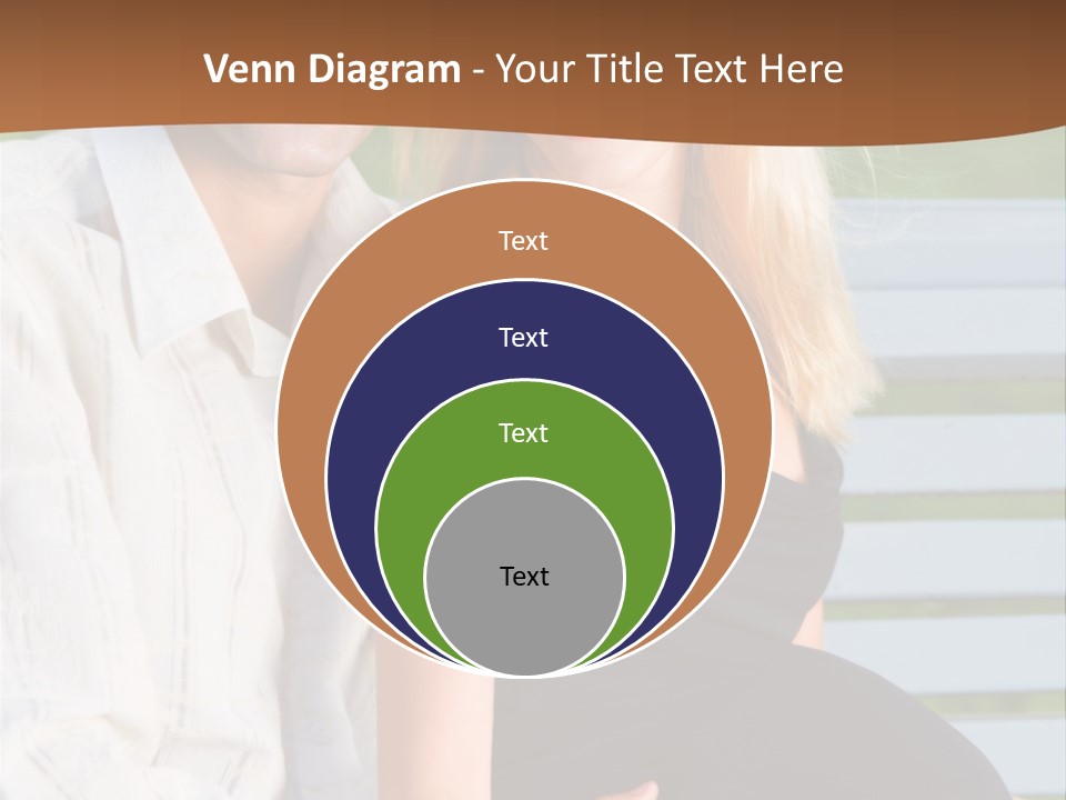 Happy Beautiful Pregnant Woman And Her Husband, Outdoors PowerPoint Template