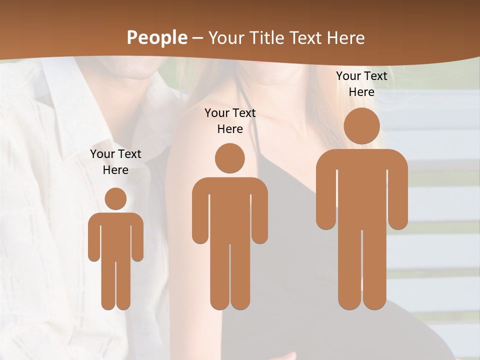 Happy Beautiful Pregnant Woman And Her Husband, Outdoors PowerPoint Template