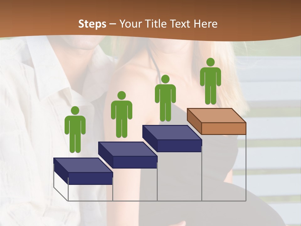 Happy Beautiful Pregnant Woman And Her Husband, Outdoors PowerPoint Template