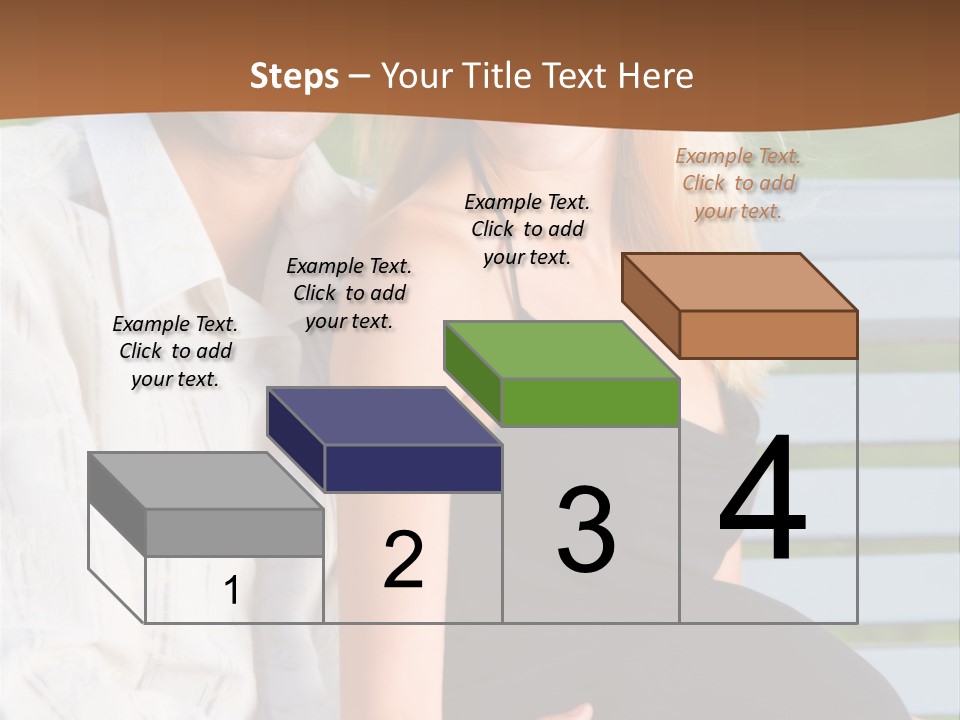 Happy Beautiful Pregnant Woman And Her Husband, Outdoors PowerPoint Template