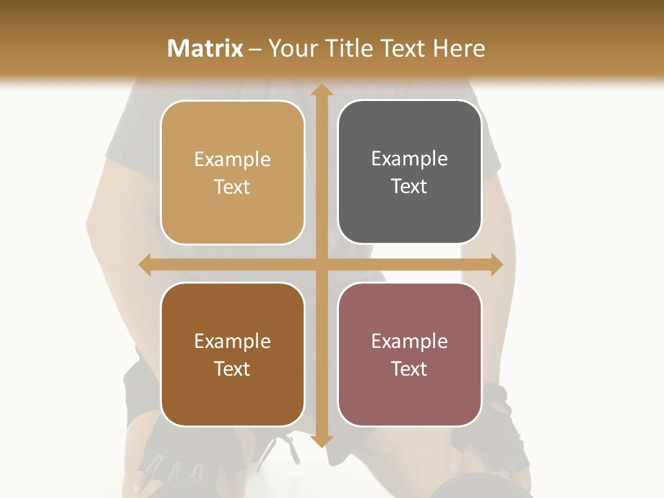 Young Man Preparing To Exercise With Dumbbells. Isolated On White Background, Front View. PowerPoint Template