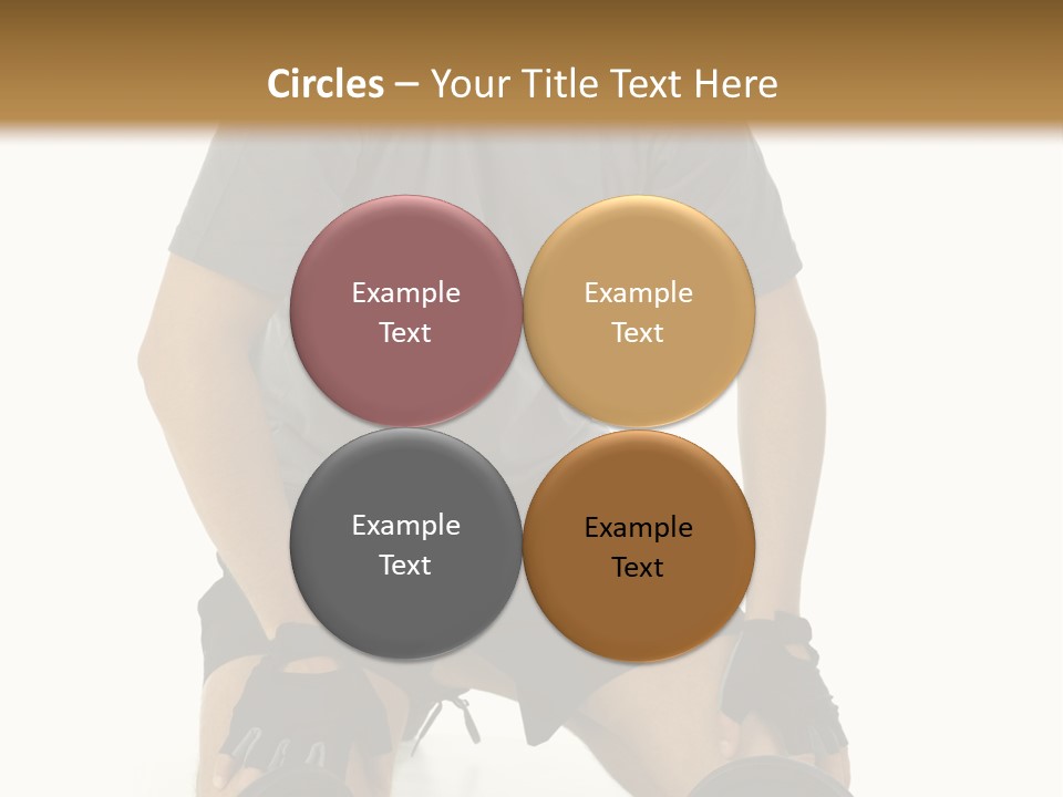 Young Man Preparing To Exercise With Dumbbells. Isolated On White Background, Front View. PowerPoint Template