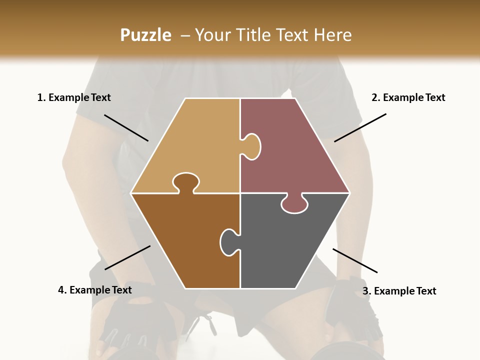 Young Man Preparing To Exercise With Dumbbells. Isolated On White Background, Front View. PowerPoint Template