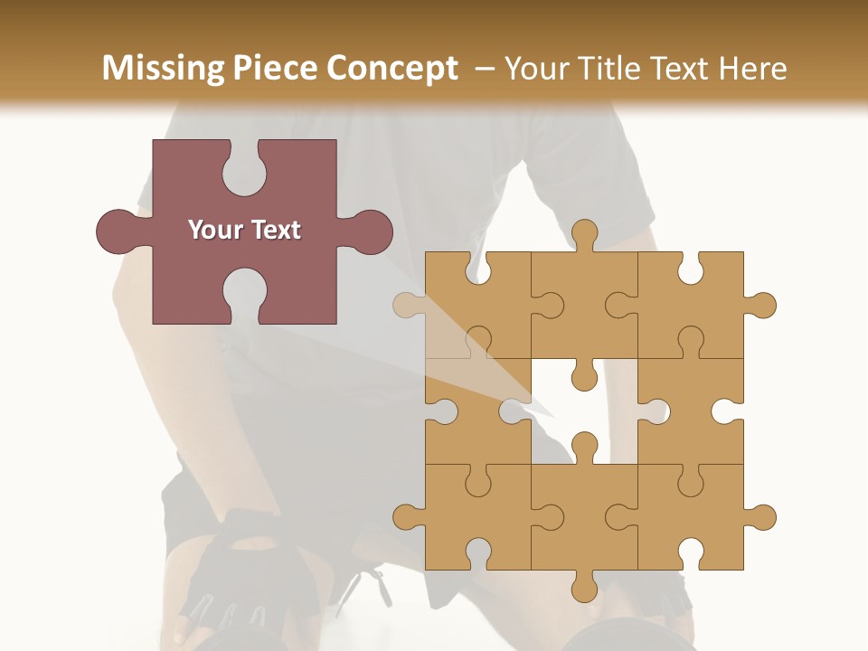 Young Man Preparing To Exercise With Dumbbells. Isolated On White Background, Front View. PowerPoint Template