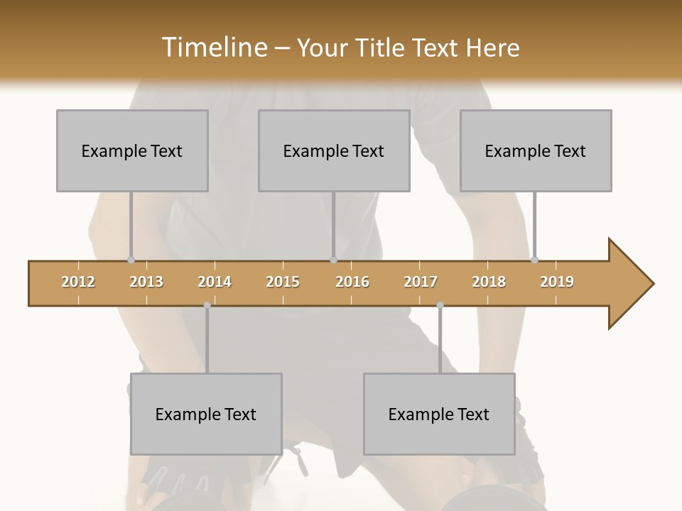 Young Man Preparing To Exercise With Dumbbells. Isolated On White Background, Front View. PowerPoint Template