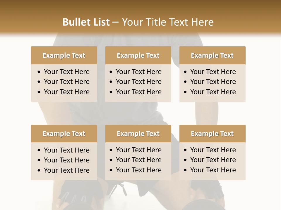 Young Man Preparing To Exercise With Dumbbells. Isolated On White Background, Front View. PowerPoint Template