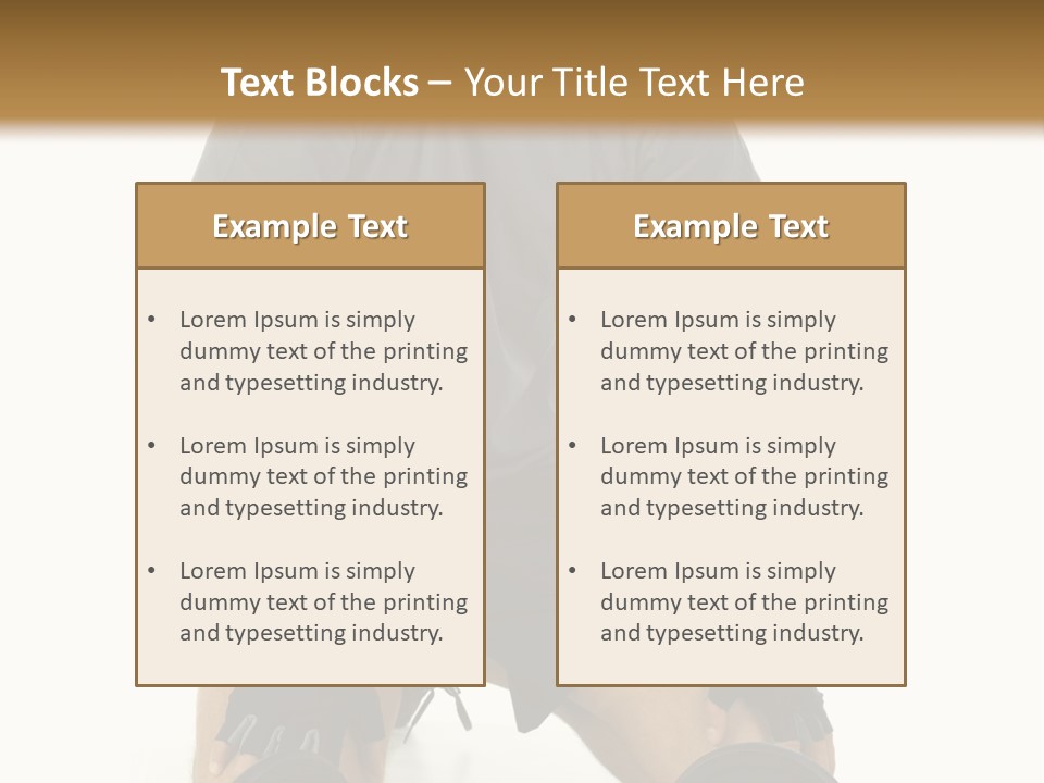 Young Man Preparing To Exercise With Dumbbells. Isolated On White Background, Front View. PowerPoint Template