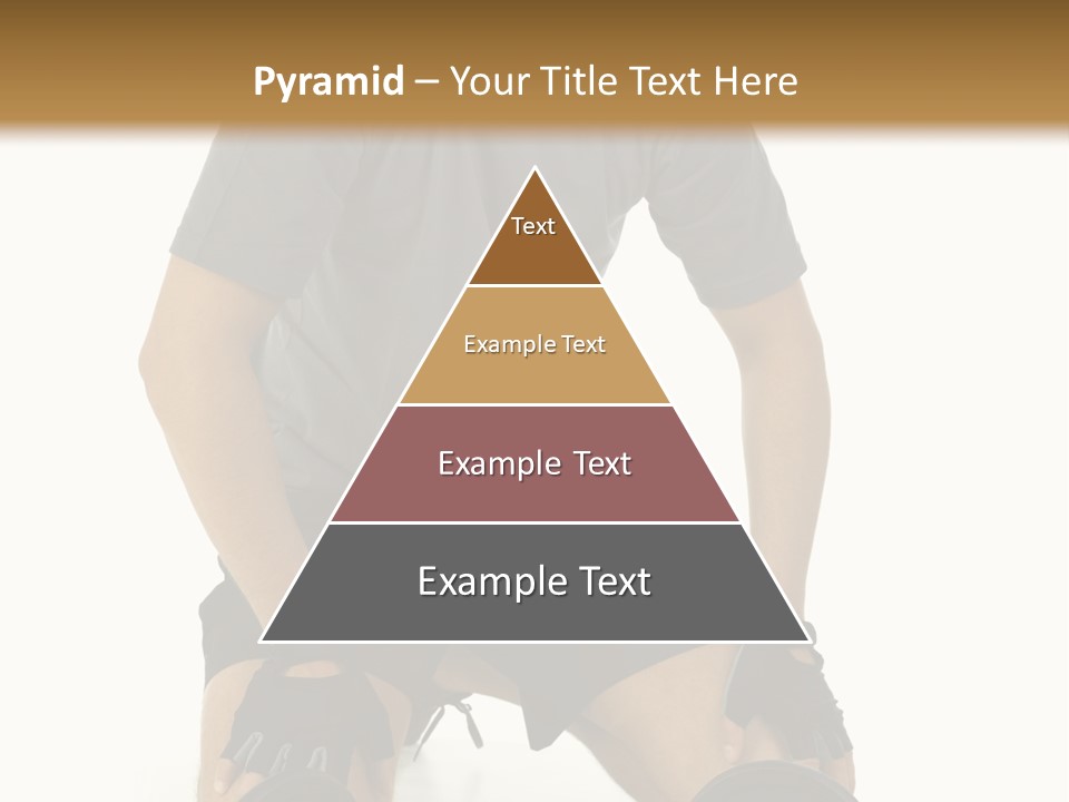 Young Man Preparing To Exercise With Dumbbells. Isolated On White Background, Front View. PowerPoint Template