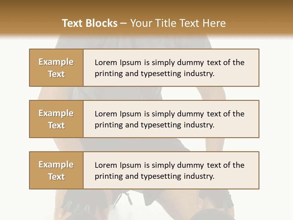 Young Man Preparing To Exercise With Dumbbells. Isolated On White Background, Front View. PowerPoint Template