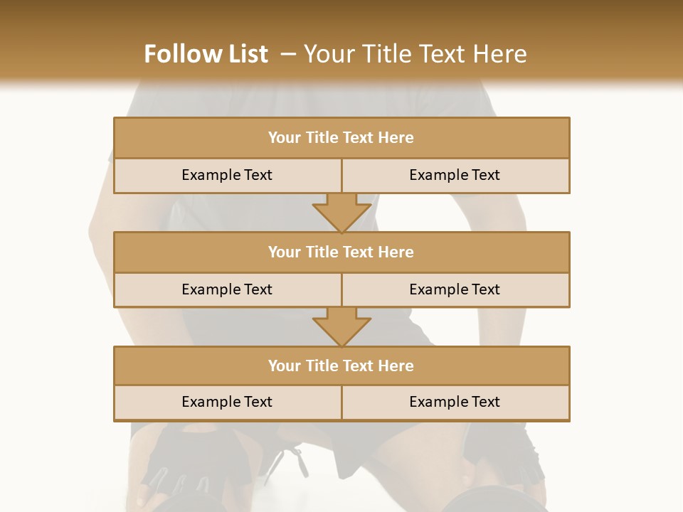 Young Man Preparing To Exercise With Dumbbells. Isolated On White Background, Front View. PowerPoint Template