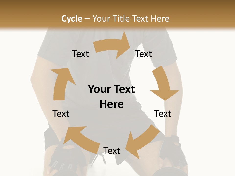 Young Man Preparing To Exercise With Dumbbells. Isolated On White Background, Front View. PowerPoint Template