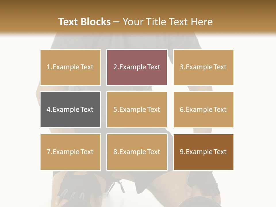 Young Man Preparing To Exercise With Dumbbells. Isolated On White Background, Front View. PowerPoint Template