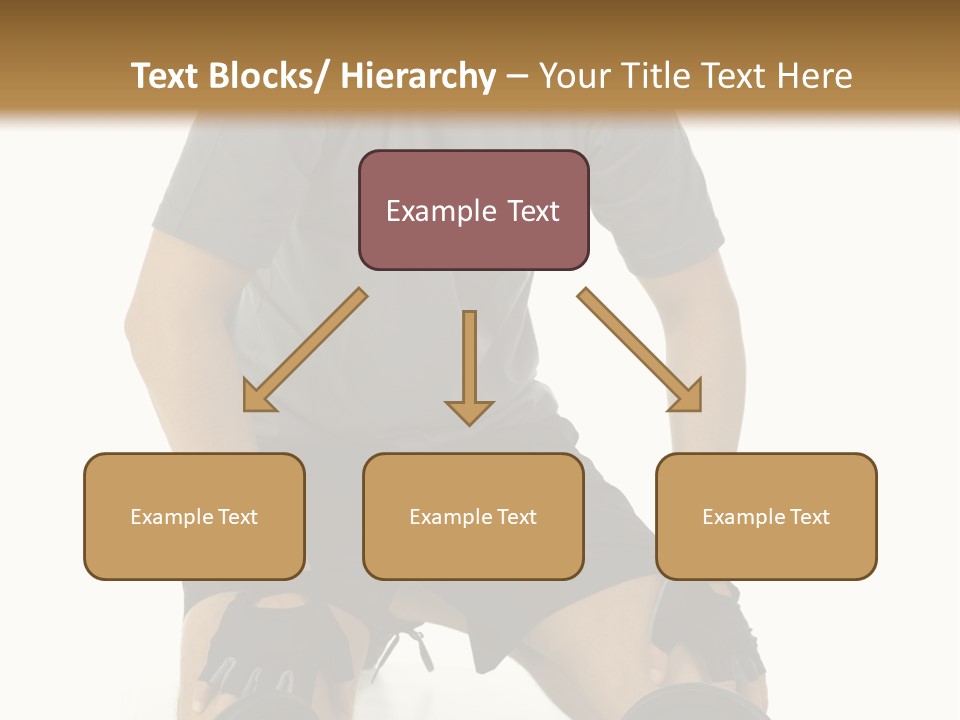 Young Man Preparing To Exercise With Dumbbells. Isolated On White Background, Front View. PowerPoint Template