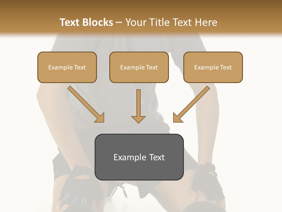 Young Man Preparing To Exercise With Dumbbells. Isolated On White Background, Front View. PowerPoint Template
