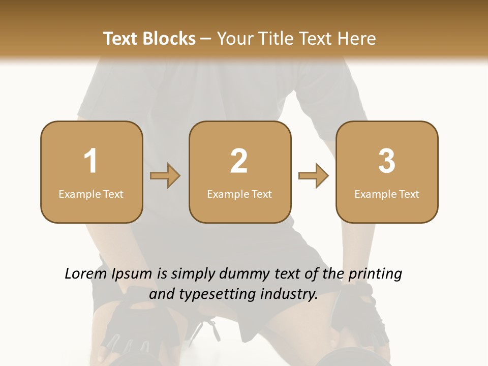 Young Man Preparing To Exercise With Dumbbells. Isolated On White Background, Front View. PowerPoint Template