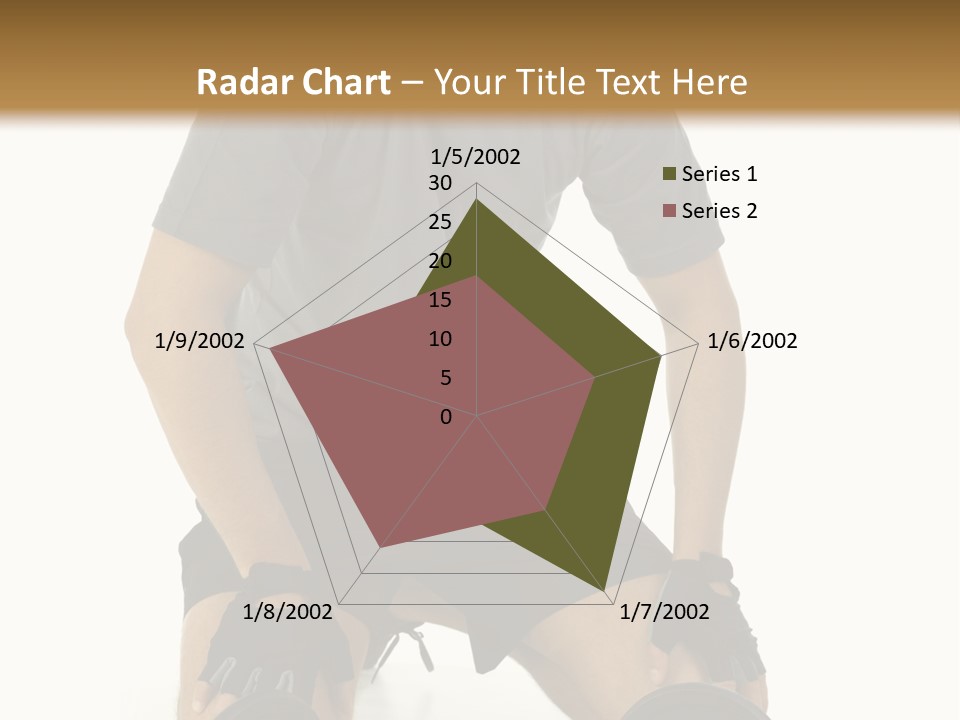 Young Man Preparing To Exercise With Dumbbells. Isolated On White Background, Front View. PowerPoint Template