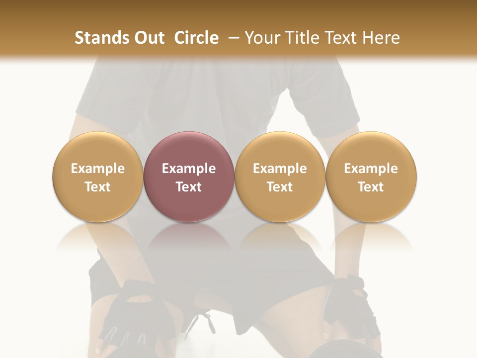 Young Man Preparing To Exercise With Dumbbells. Isolated On White Background, Front View. PowerPoint Template