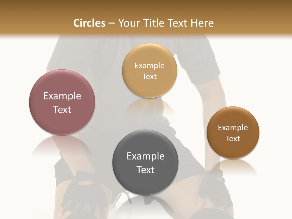 Young Man Preparing To Exercise With Dumbbells. Isolated On White Background, Front View. PowerPoint Template