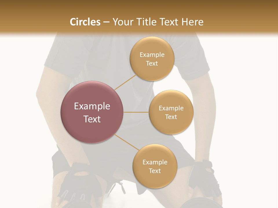 Young Man Preparing To Exercise With Dumbbells. Isolated On White Background, Front View. PowerPoint Template