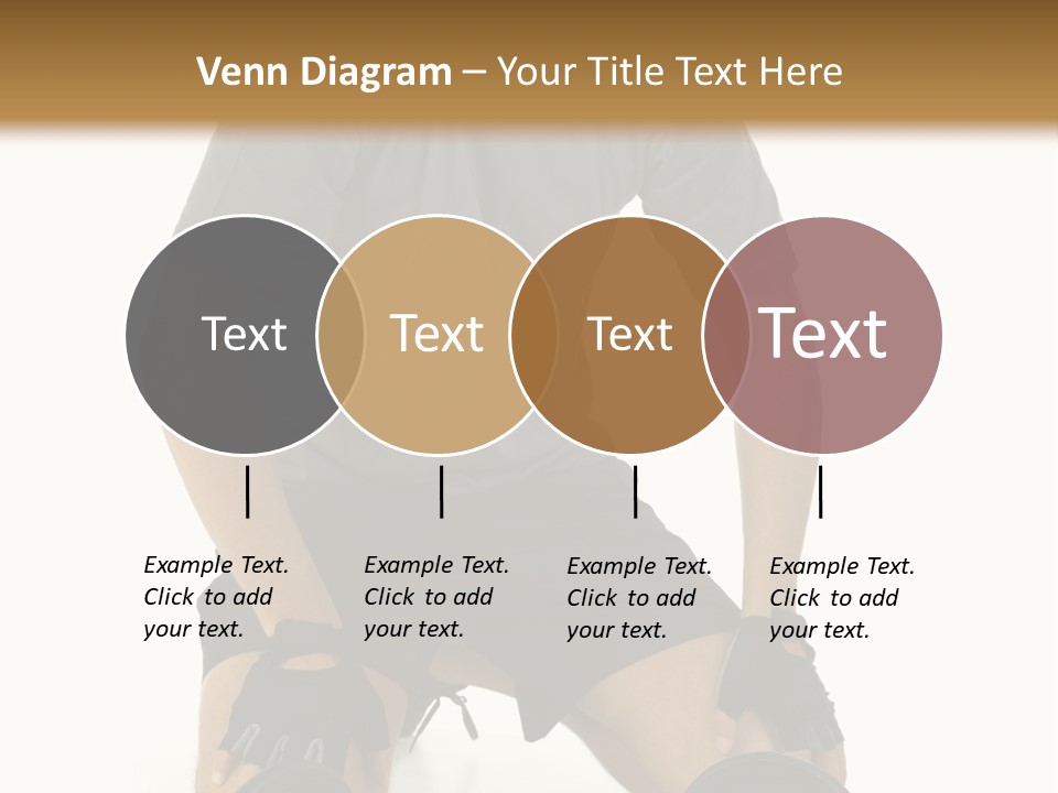 Young Man Preparing To Exercise With Dumbbells. Isolated On White Background, Front View. PowerPoint Template