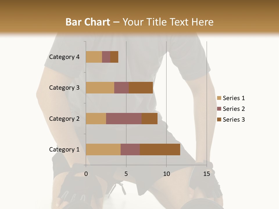 Young Man Preparing To Exercise With Dumbbells. Isolated On White Background, Front View. PowerPoint Template