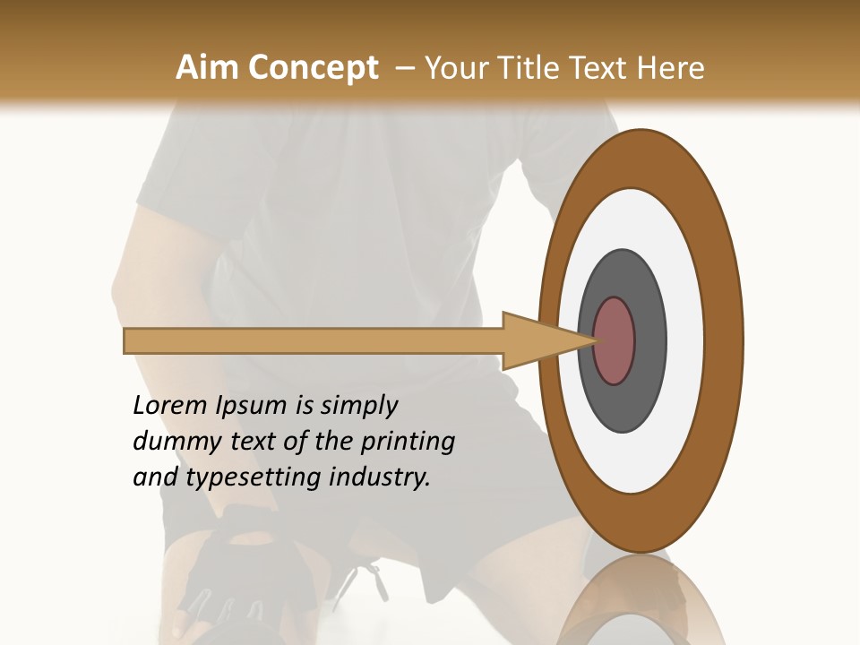 Young Man Preparing To Exercise With Dumbbells. Isolated On White Background, Front View. PowerPoint Template