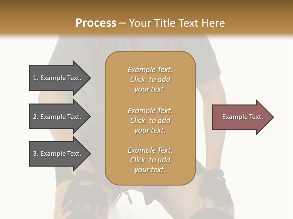 Young Man Preparing To Exercise With Dumbbells. Isolated On White Background, Front View. PowerPoint Template