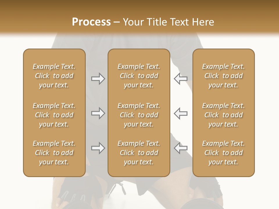 Young Man Preparing To Exercise With Dumbbells. Isolated On White Background, Front View. PowerPoint Template