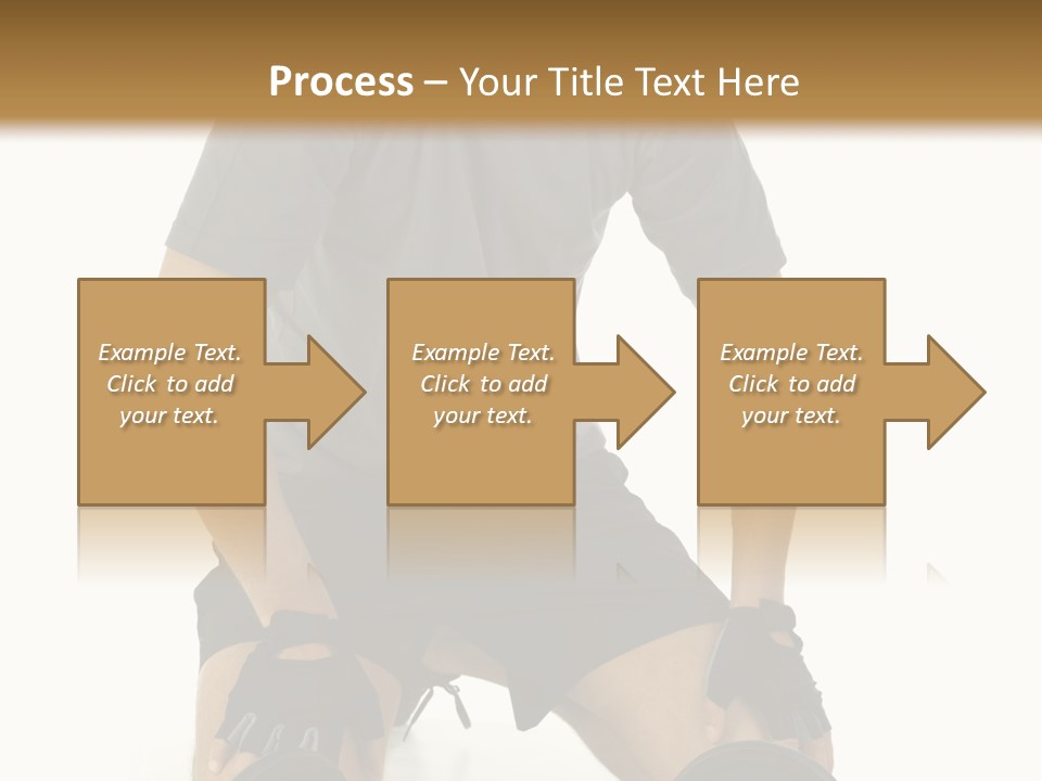 Young Man Preparing To Exercise With Dumbbells. Isolated On White Background, Front View. PowerPoint Template