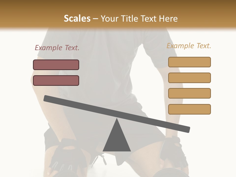 Young Man Preparing To Exercise With Dumbbells. Isolated On White Background, Front View. PowerPoint Template