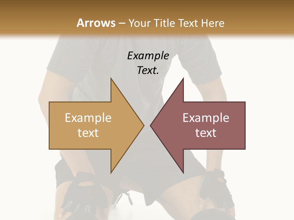 Young Man Preparing To Exercise With Dumbbells. Isolated On White Background, Front View. PowerPoint Template