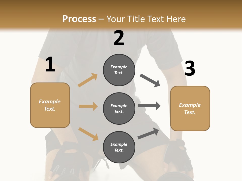 Young Man Preparing To Exercise With Dumbbells. Isolated On White Background, Front View. PowerPoint Template
