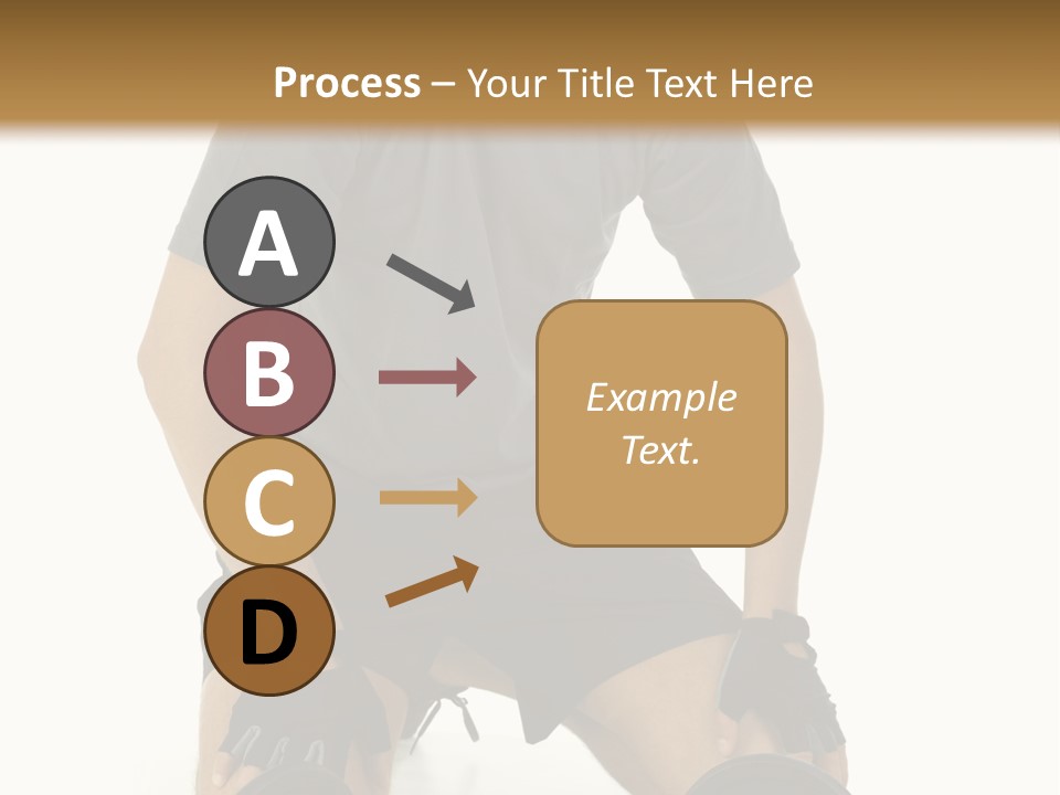 Young Man Preparing To Exercise With Dumbbells. Isolated On White Background, Front View. PowerPoint Template
