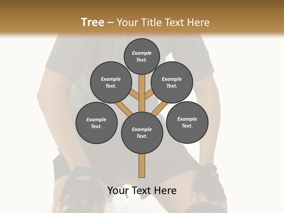 Young Man Preparing To Exercise With Dumbbells. Isolated On White Background, Front View. PowerPoint Template