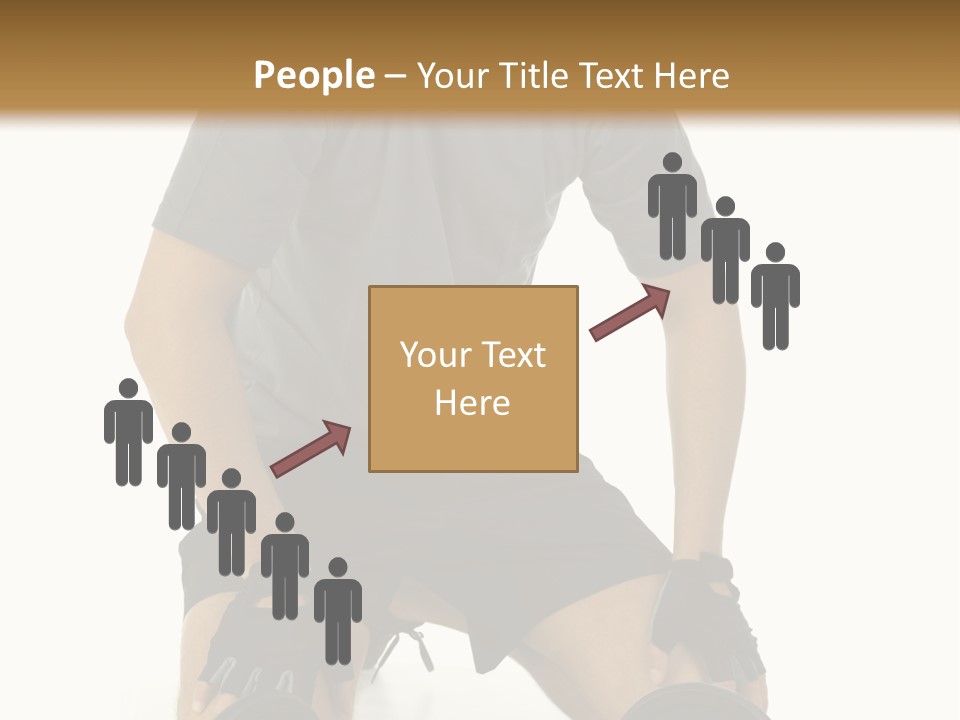 Young Man Preparing To Exercise With Dumbbells. Isolated On White Background, Front View. PowerPoint Template