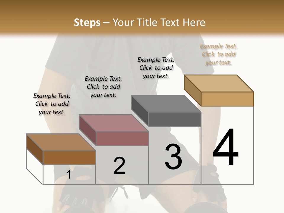 Young Man Preparing To Exercise With Dumbbells. Isolated On White Background, Front View. PowerPoint Template