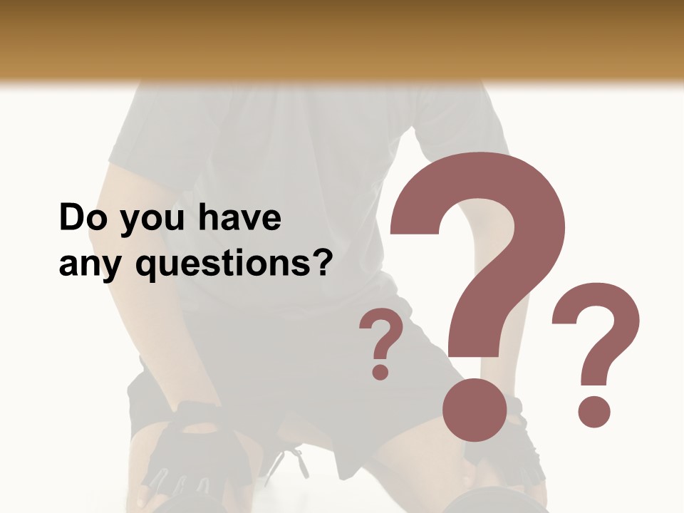 Young Man Preparing To Exercise With Dumbbells. Isolated On White Background, Front View. PowerPoint Template