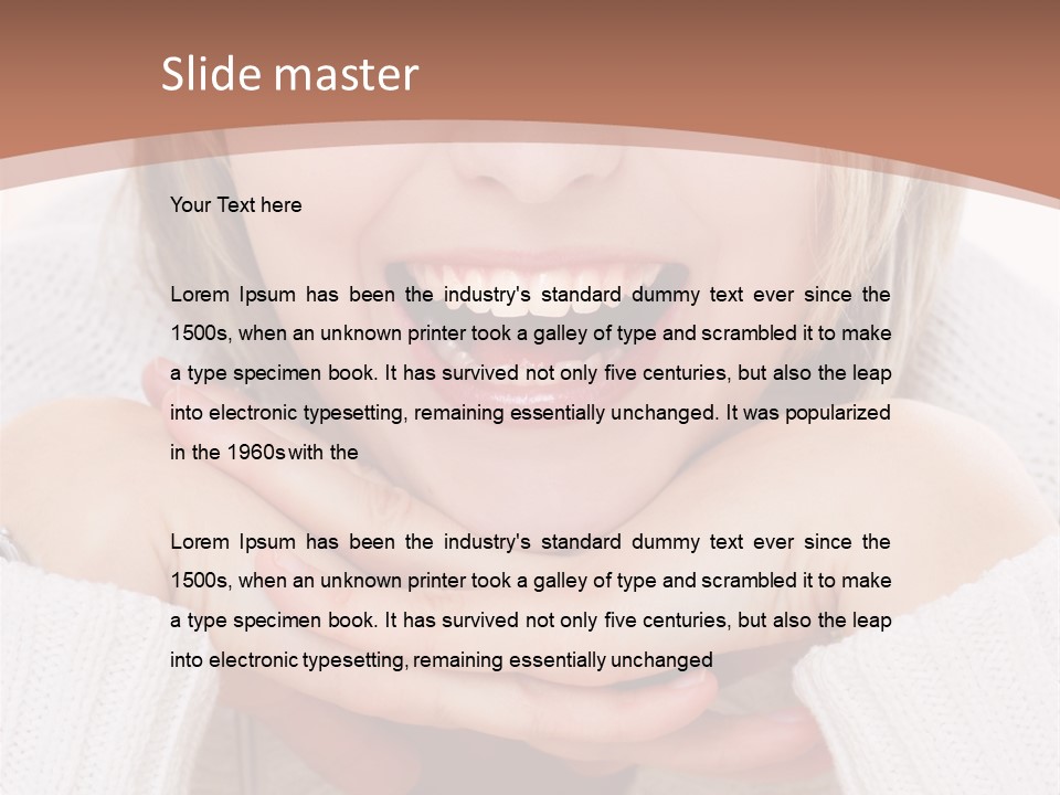 Smiling Woman Isolated On White Background PowerPoint Template