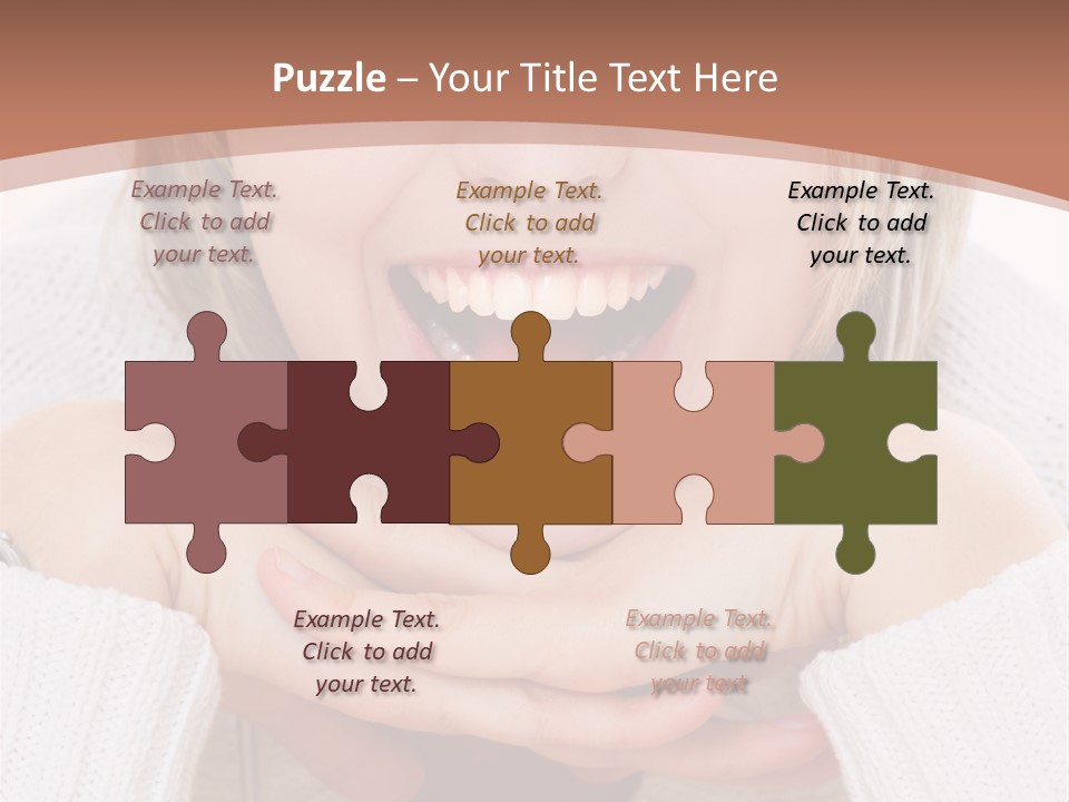 Smiling Woman Isolated On White Background PowerPoint Template