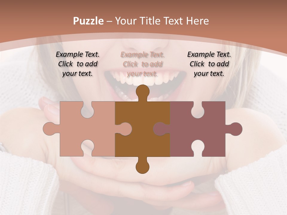 Smiling Woman Isolated On White Background PowerPoint Template