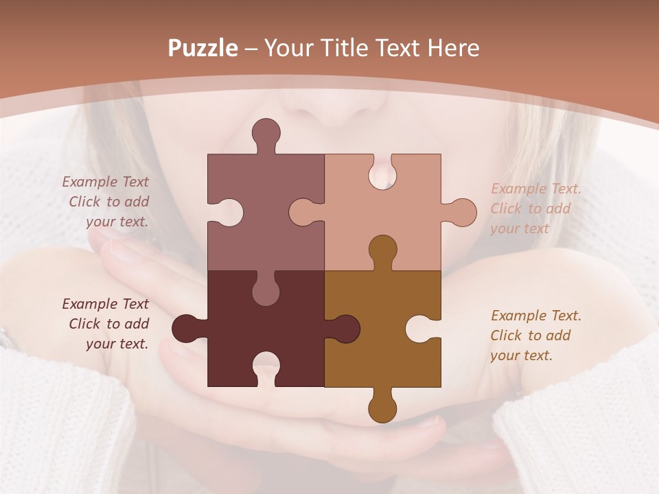 Smiling Woman Isolated On White Background PowerPoint Template