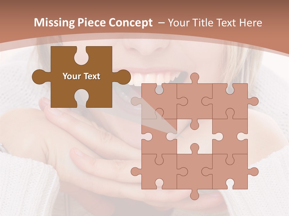 Smiling Woman Isolated On White Background PowerPoint Template