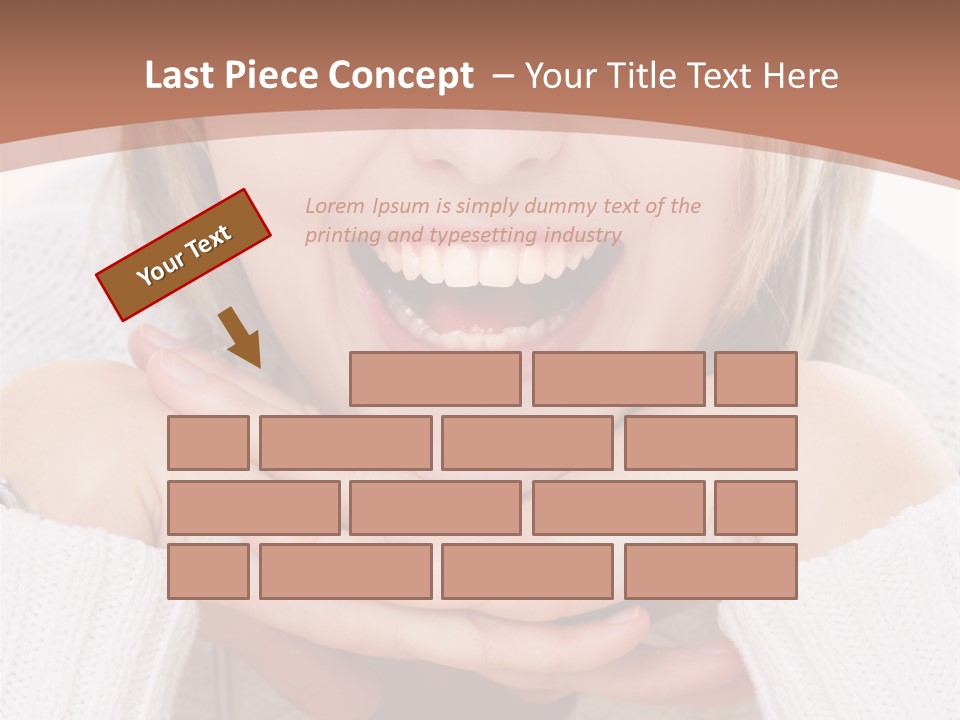 Smiling Woman Isolated On White Background PowerPoint Template